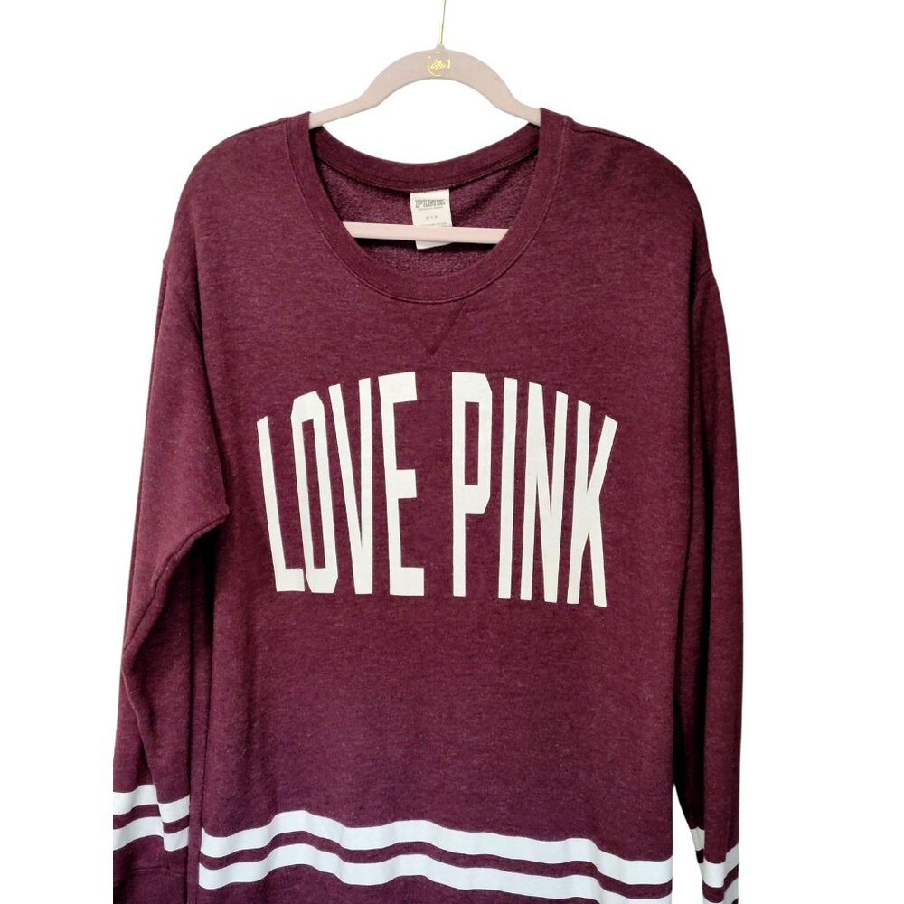 PINK BY Victoria's Secret Sweatshirt Women's Small Solid Long Sleeve Oversize